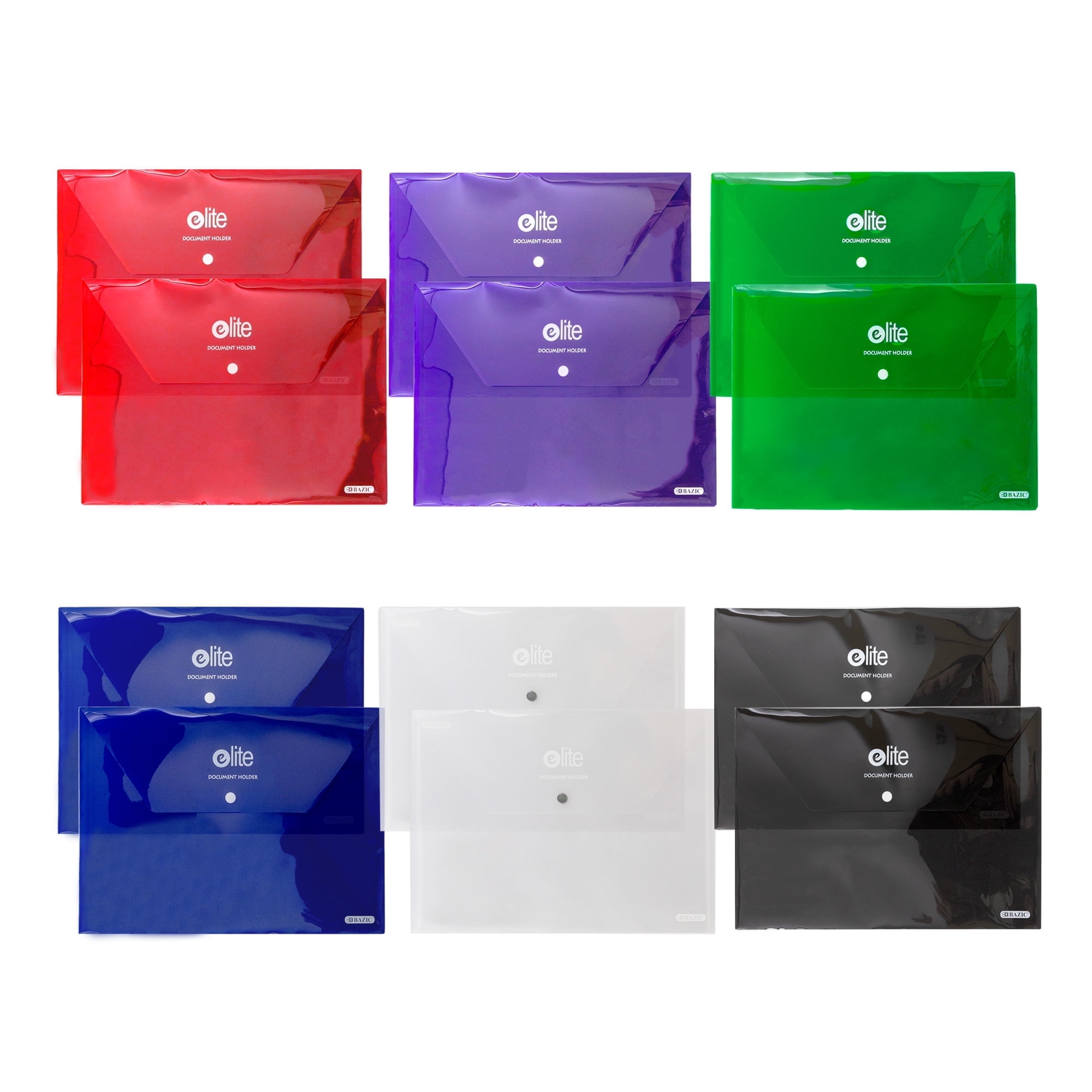 BAZIC Plastic Envelope Poly Envelopes, Clear Folder Snap Closur, 12 ...