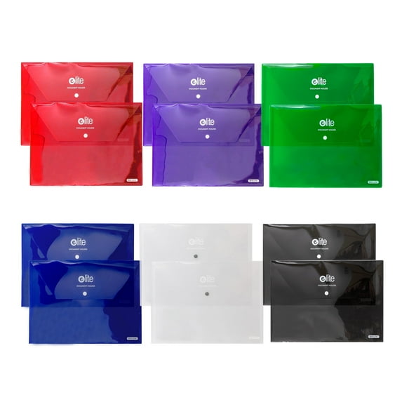 BAZIC Plastic Envelope Poly Envelopes, Clear Folder Snap Closur, 12 Count
