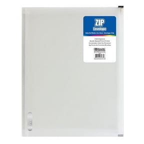 BAZIC Plastic Envelope Poly Envelopes, Clear Folder Zip Closure 1-Pack