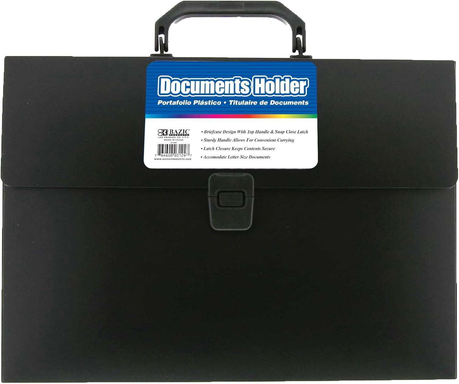 BAZIC Plastic File Folder Case w/Handle, Letter Size File Folders ...