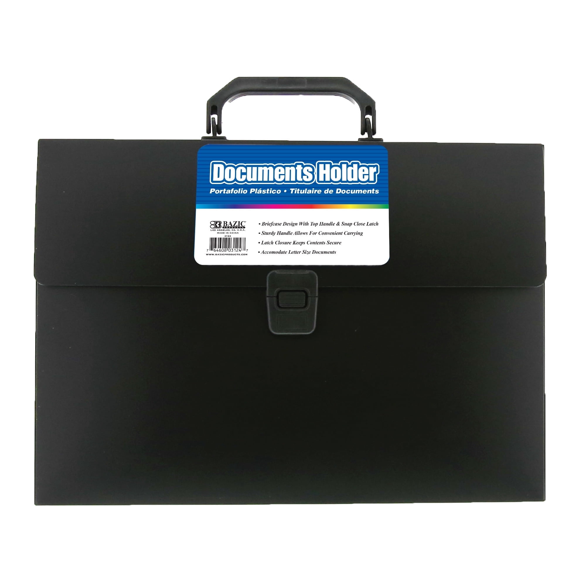 BAZIC Plastic File Folder Case w/Handle, Letter Size File Holder, 24-Pack