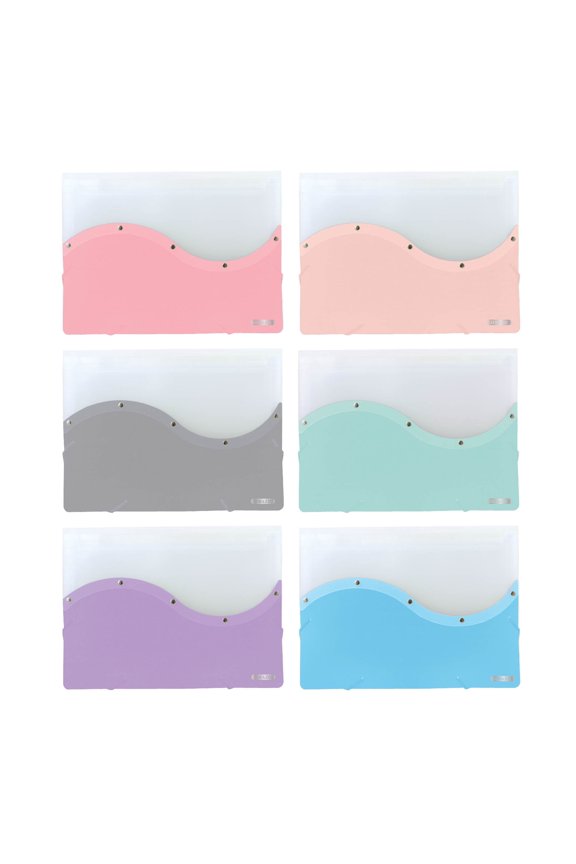 BAZIC Plastic File Folder Poly Envelopes, A4 Size Document Holder, 6-Pack