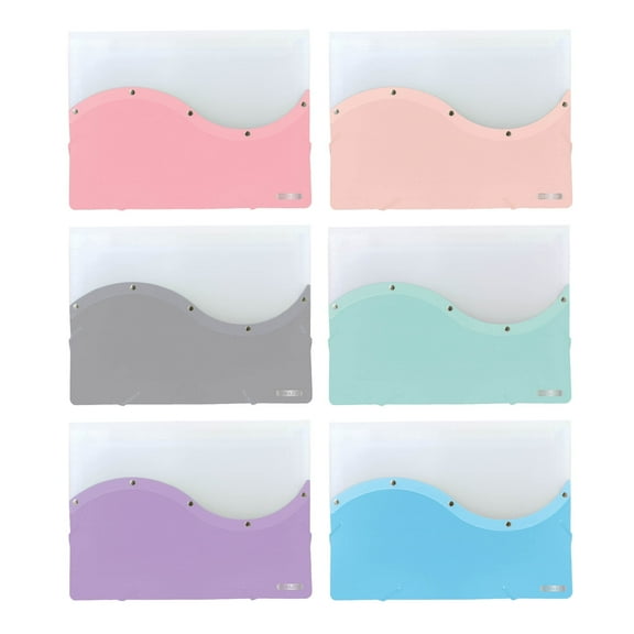 BAZIC Plastic File Folder Poly Envelopes, A4 Size Document Holder, 6-Pack