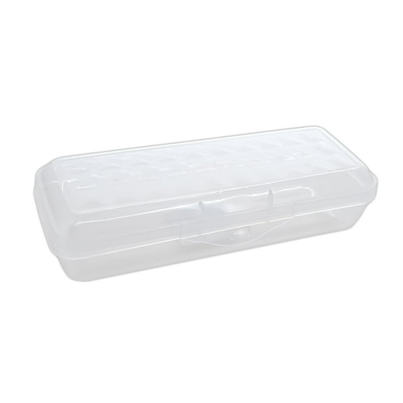 BAZIC Plastic Pencil Case 8" Storage Box, Clear Color, Translucent Organizer, 1-Pack