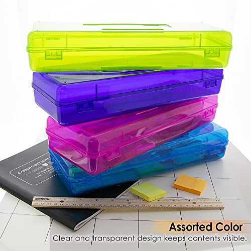 BAZIC Plastic Pencil Case, Ruler Length Large Utility Storage Box ...