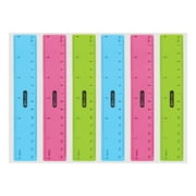 BAZIC Plastic Ruler 6" (26cm), Inches Centimeter Measuring Rulers (3/Pack), 2-Packs