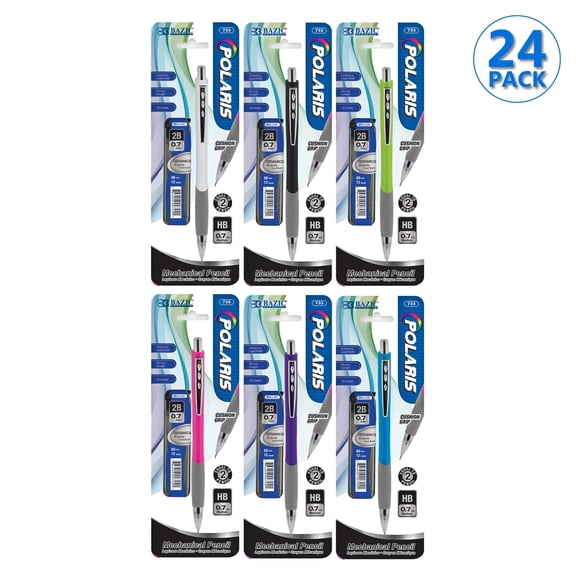 BAZIC Polaris 0.7mm Mechanical Pencil, 2B Ceramic Lead, Refillable