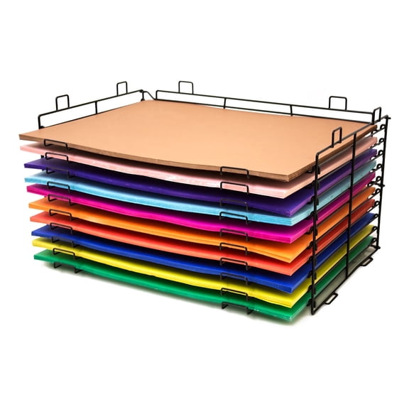 BAZIC Poster Board Display Rack 10-Slots, Art Drying Racks 29.5"x23"x16"