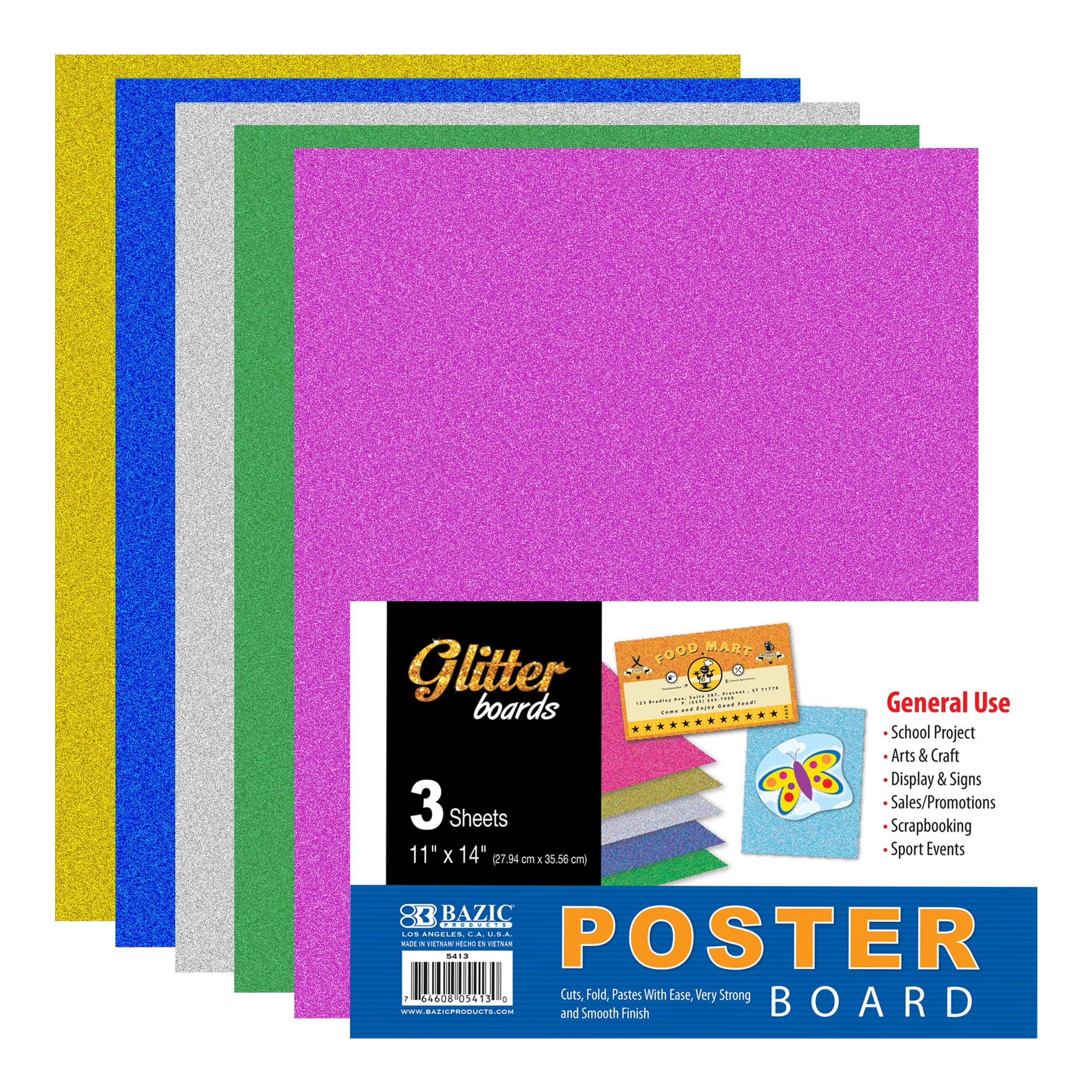 Emraw Poster Board Lightweight Craft Backing Boards for Presentations Office Sign Blank Painting Board Smooth Surface Poster Sheets for School Pack