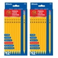 thumbnail image 1 of BAZIC Pre-Sharpened #2 HB Yellow Pencil, Wood Free, Latex Free Eraser (12/Pack), 2-Packs, 1 of 7
