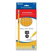 BAZIC Pre-Sharpened Pencil #2 HB, Latex Free Eraser (12/Pack), 24-Pack