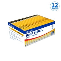 BAZIC Pre-Sharpened Yellow Golf Pencils #2 HB, Bulk Pack (144/Pack), 12-Pack