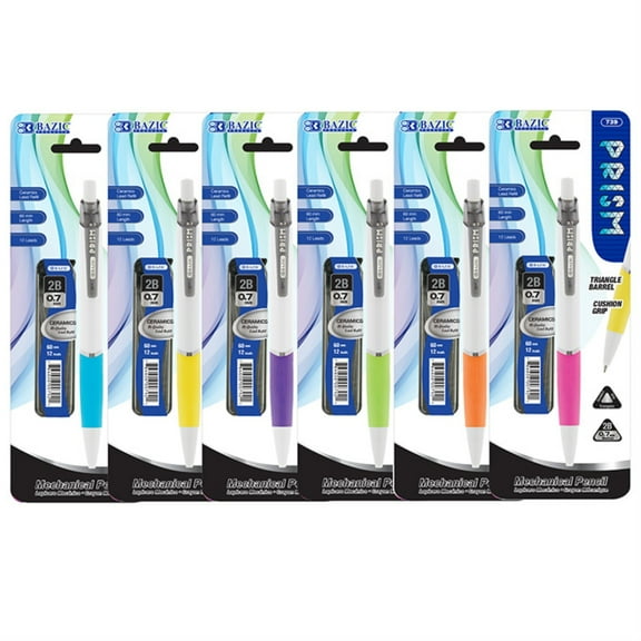 BAZIC Prism 0.7 mm Mechanical Pencil w/ Ceramic High-Quality Lead /Case Qty - 144