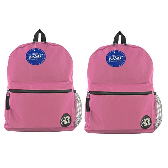 BAZIC Products Basic Backpack 16" Fuchsia, Pack of 2