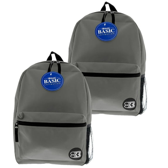 BAZIC Products Basic Backpack Gray 2/Pack (BAZ1041-2)