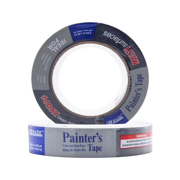 BAZIC Products Blue Painters Tape 0.94 Inches x 60 Yards, 1 Roll, Blue Masking Tape Paint Tapes Easy Removal No Residue