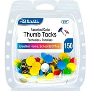 BAZIC Push Pins Color Flat Head Steel Thumb Tacks (150/pack), 1-Pack
