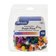 BAZIC Push Pins Thumb Tacks Steel Point, Plastic Head (100/pack), 1-Pack