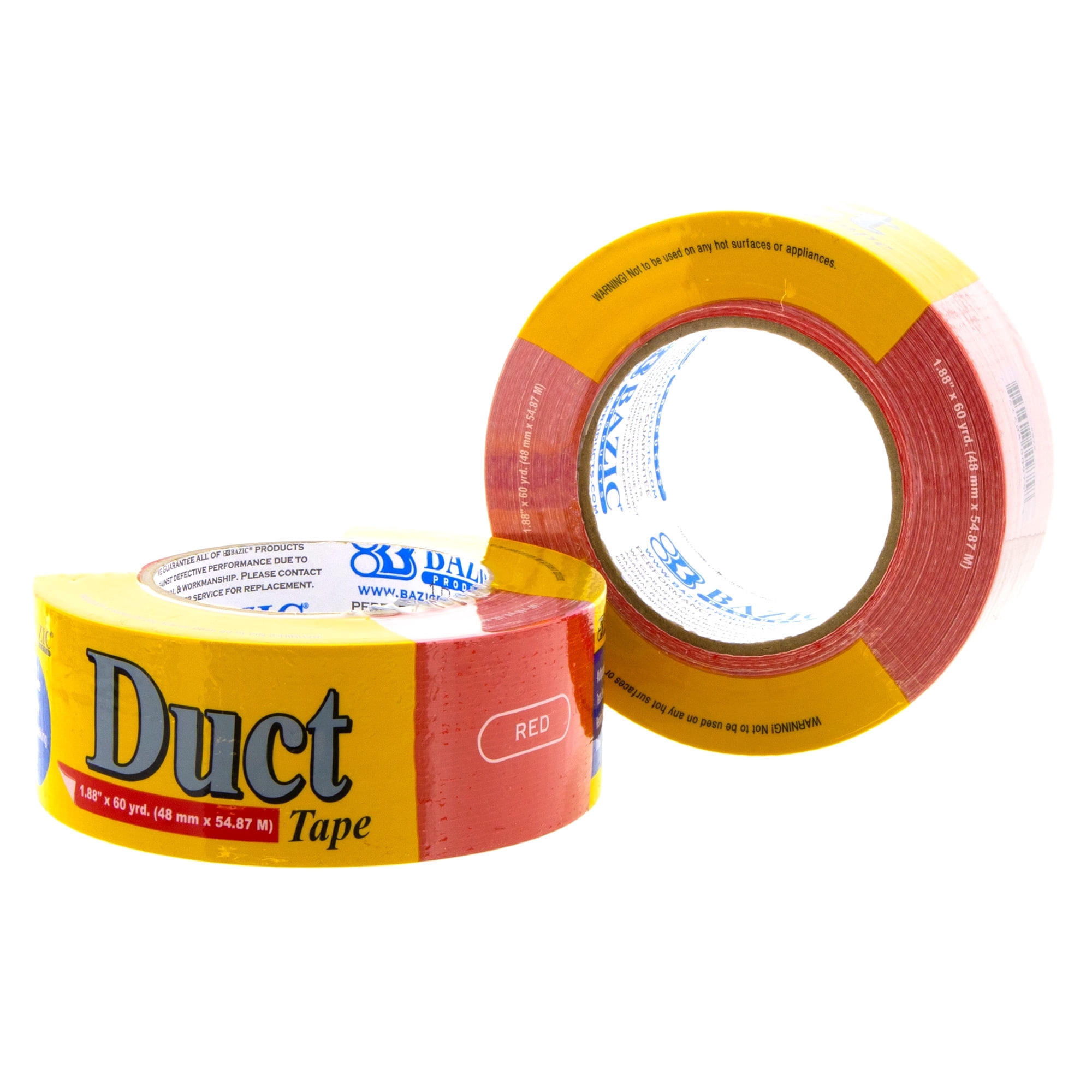 BAZIC Red Duct Tape 1.88" X 60 Yards, Tear by Hand, 12-Pack