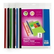 BAZIC Report Covers w/ Sliding Bar, Clear Front Letter Plastic Folders, 9-Count