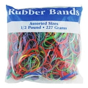 BAZIC Rubber Bands, Assorted Size 1/2 Lbs., Colors Sizes May Vary, 1-Pack