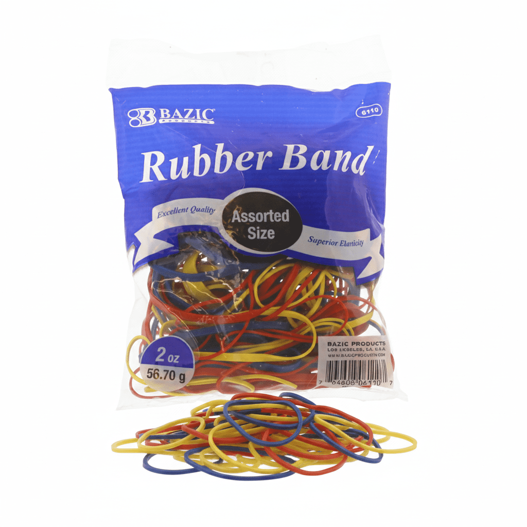 BAZIC Rubber Bands Assorted Sizes & Color, 2 Oz./ 56.70g, 36-Pack