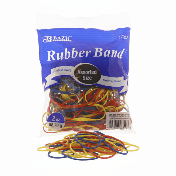 BAZIC Rubber Bands Assorted Sizes & Color, 2 Oz./ 56.70g, 36-Pack