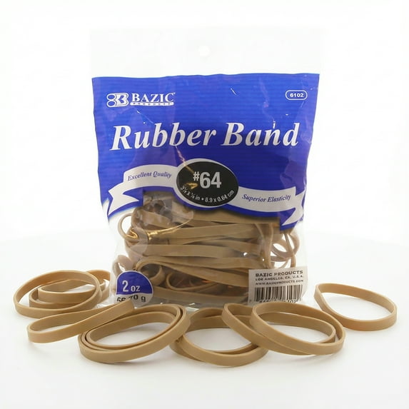 BAZIC Rubber Bands Large Size #64, 2 Oz./ 56.70g, 36-Pack