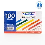 3x5 Lined Index Cards with Ring Binder Holder and Dividers, 100 Ruled ...