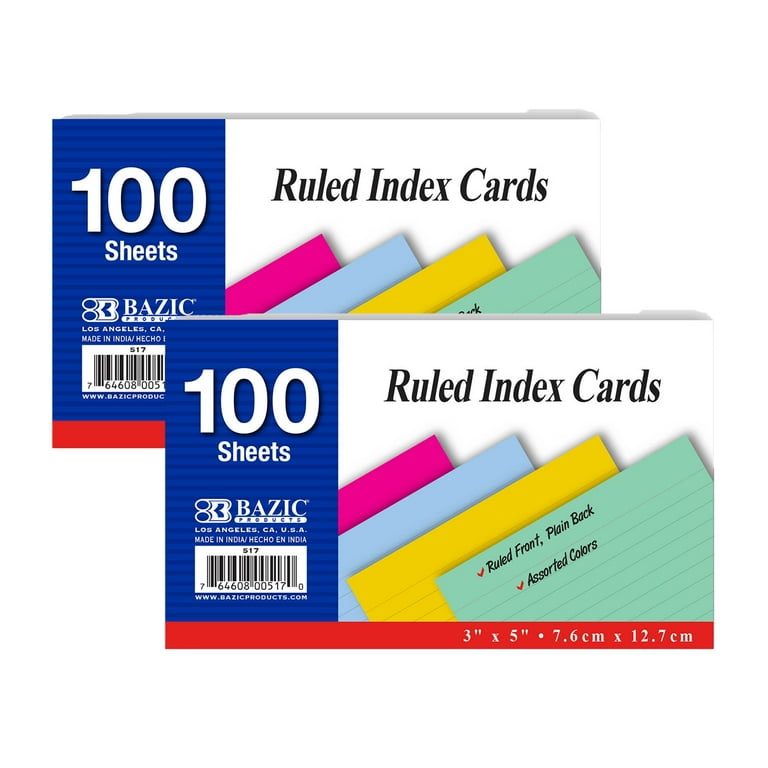 Ruled Index Cards, 3 x 5, Blue, 100/Pack Ruled Index Cards, 3 x 5, Blue, 100/Pack