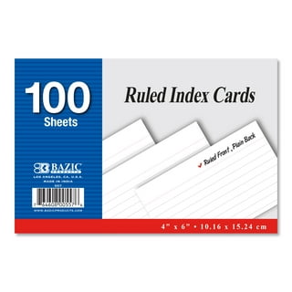 Universal Unruled Index Cards 4 x 6 White 100/Pack