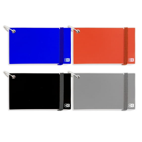 BAZIC Ruled White Index Cards Poly Cover w/ Ring 3" X 5", 100 Count, Assorted Colors, 24-Pack