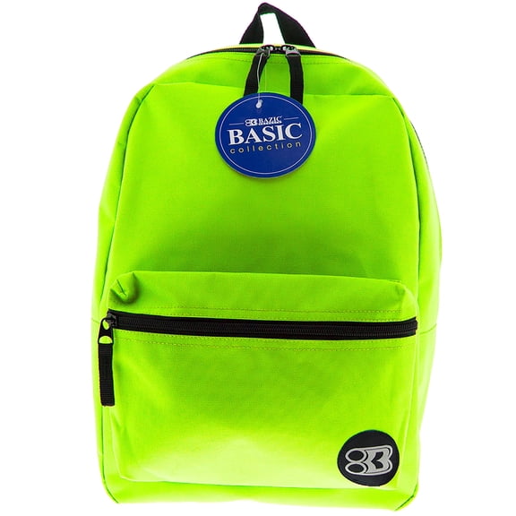 BAZIC 16" Lime Green Basic Collection Backpack