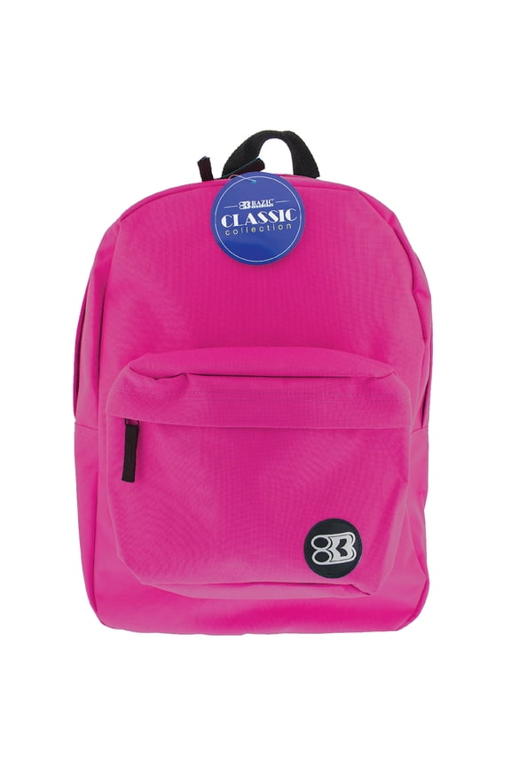 BAZIC School Backpack Classic 17" Fuchsia, School Bag for Students, 1-Pack