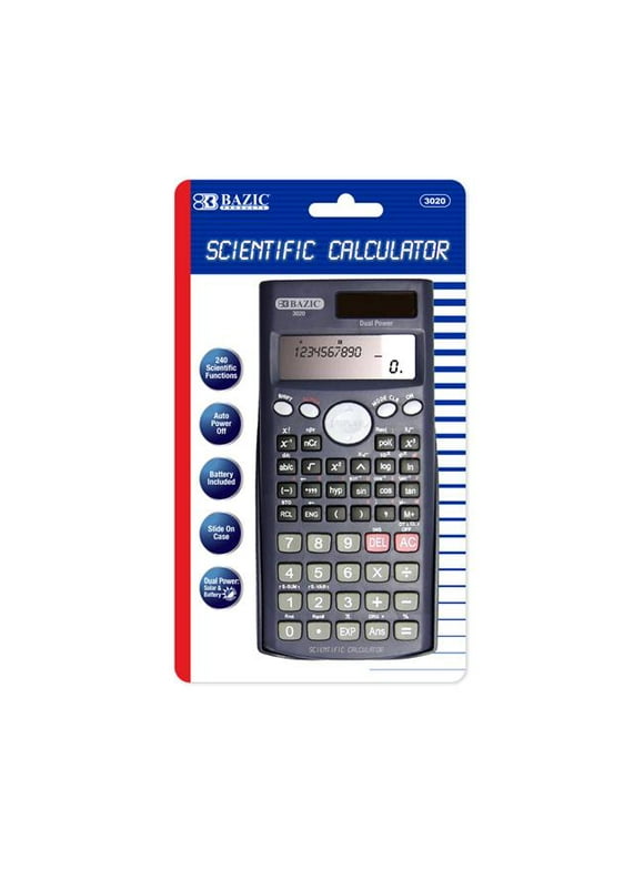BAZIC Scientific Calculator 240 Function Slide-On Case for Engineering, 1-Pack
