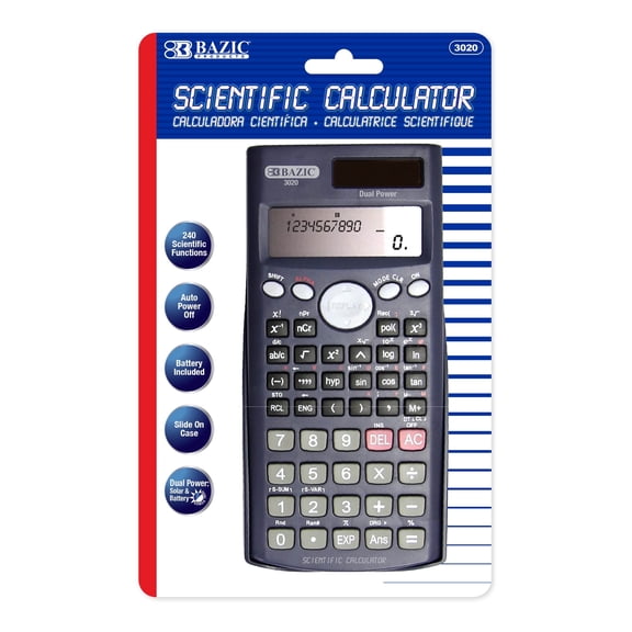 BAZIC 240-Function Scientific Calculator, Slide-On Case