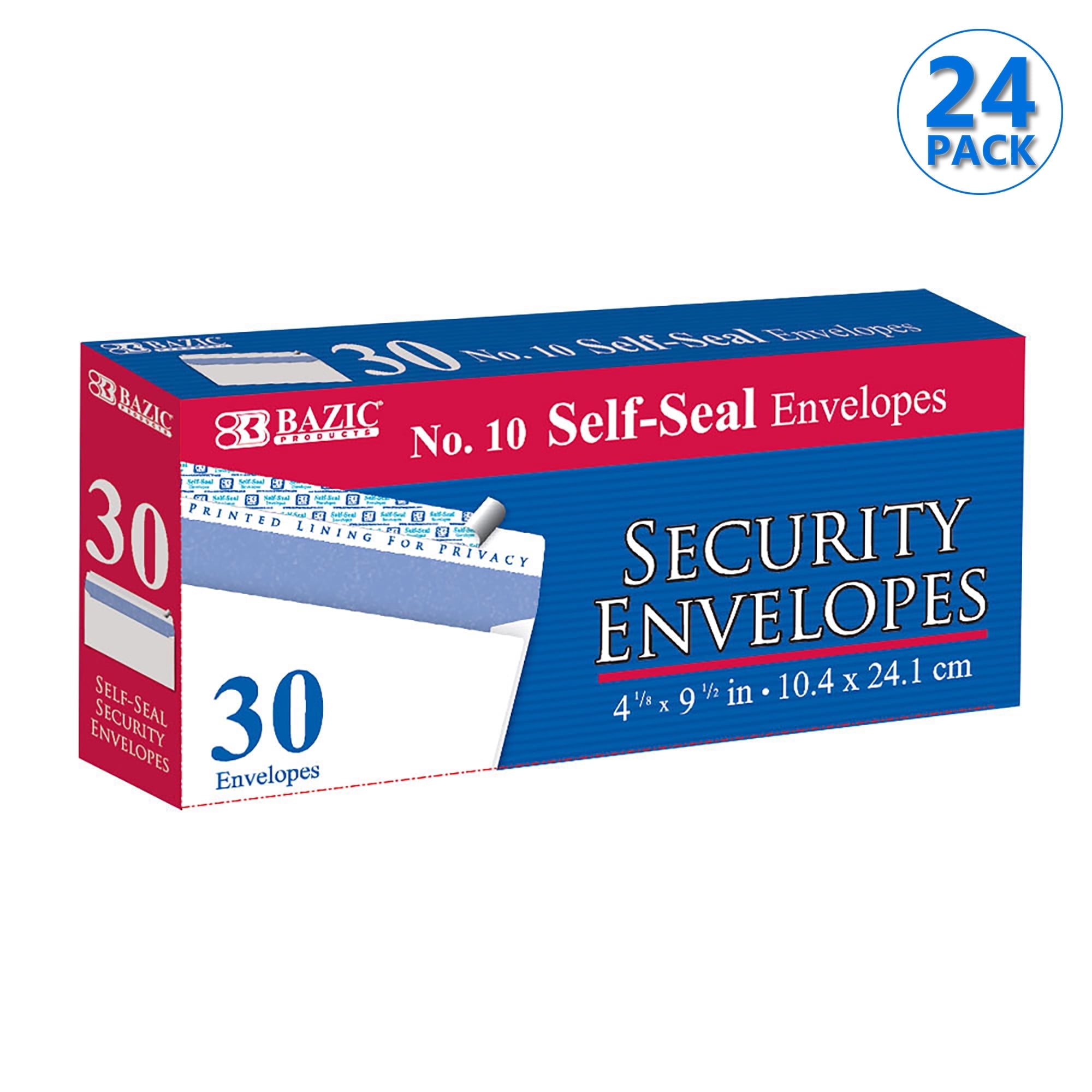 BAZIC Security Self Seal Envelope 4 1/8" x 9 1/2" #10 Tint Mailing Envelopes, 720-Count