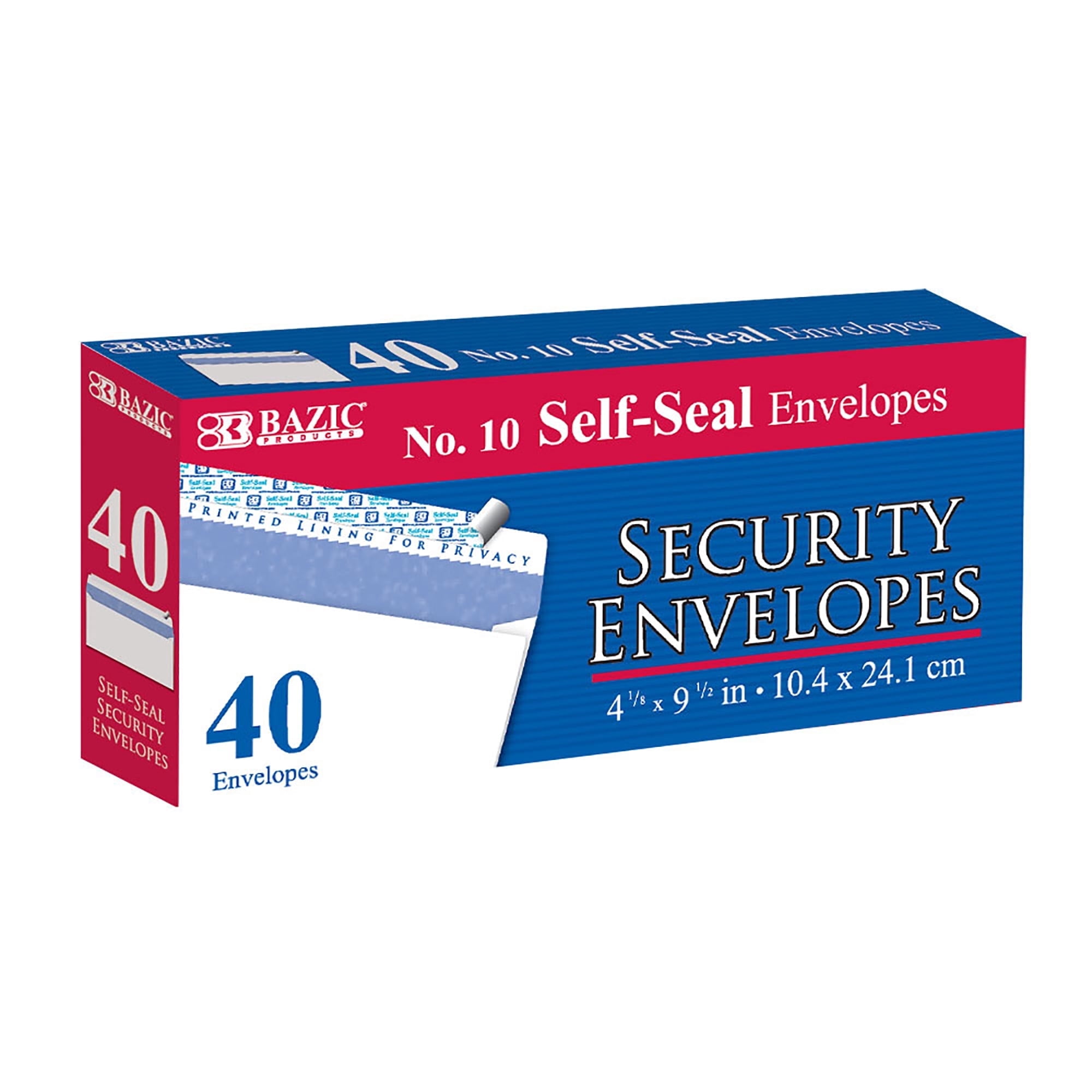 BAZIC Security Self Seal Envelope 4 1/8" x 9 1/2" #10 Tint Mailing Envelopes, 960-Count