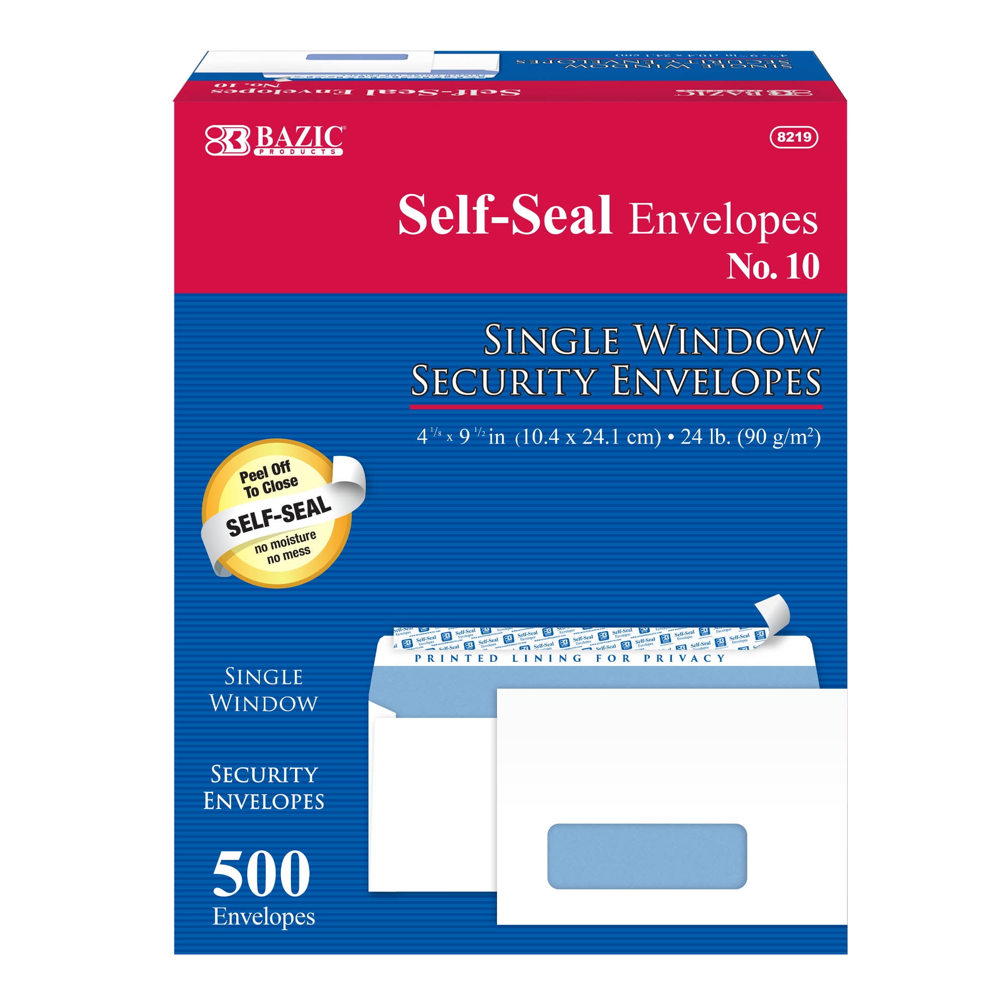 BAZIC Self Seal Security Envelope 4 1/8