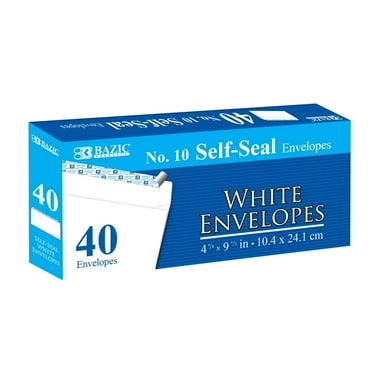 BAZIC Self Seal White Envelope 4 1/8" x 9 1/2" #10 Mailing Envelopes, 960-Count