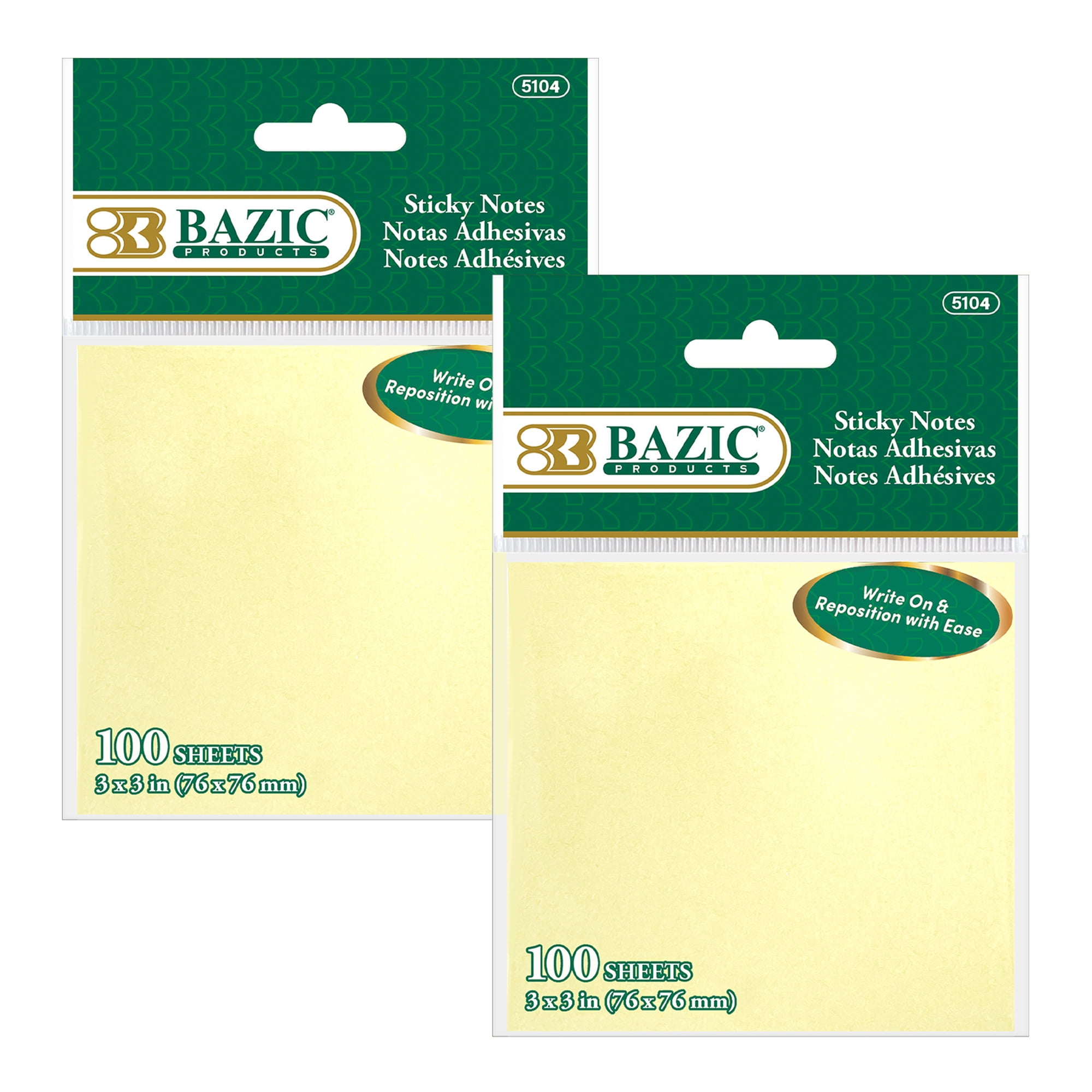 BAZIC Self Stick Canary Sticky Notes, 3x3, Yellow Paraguay | Ubuy