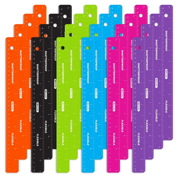 BAZIC Shatterproof Flexible Curve Ruler 12" (30cm), School Supplies, 24-Pack