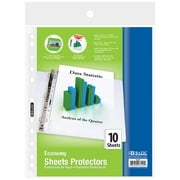 BAZIC Sheet Protectors Economy, 11 Hole Clear Plastic Sleeves Ring Binder Sheets (10/Pack), 288-Packs