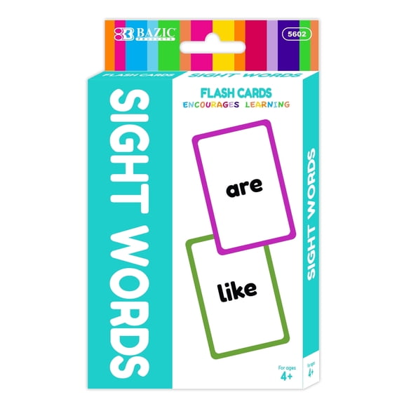 BAZIC Sight Word Flash Cards, 36 Cards, Reading