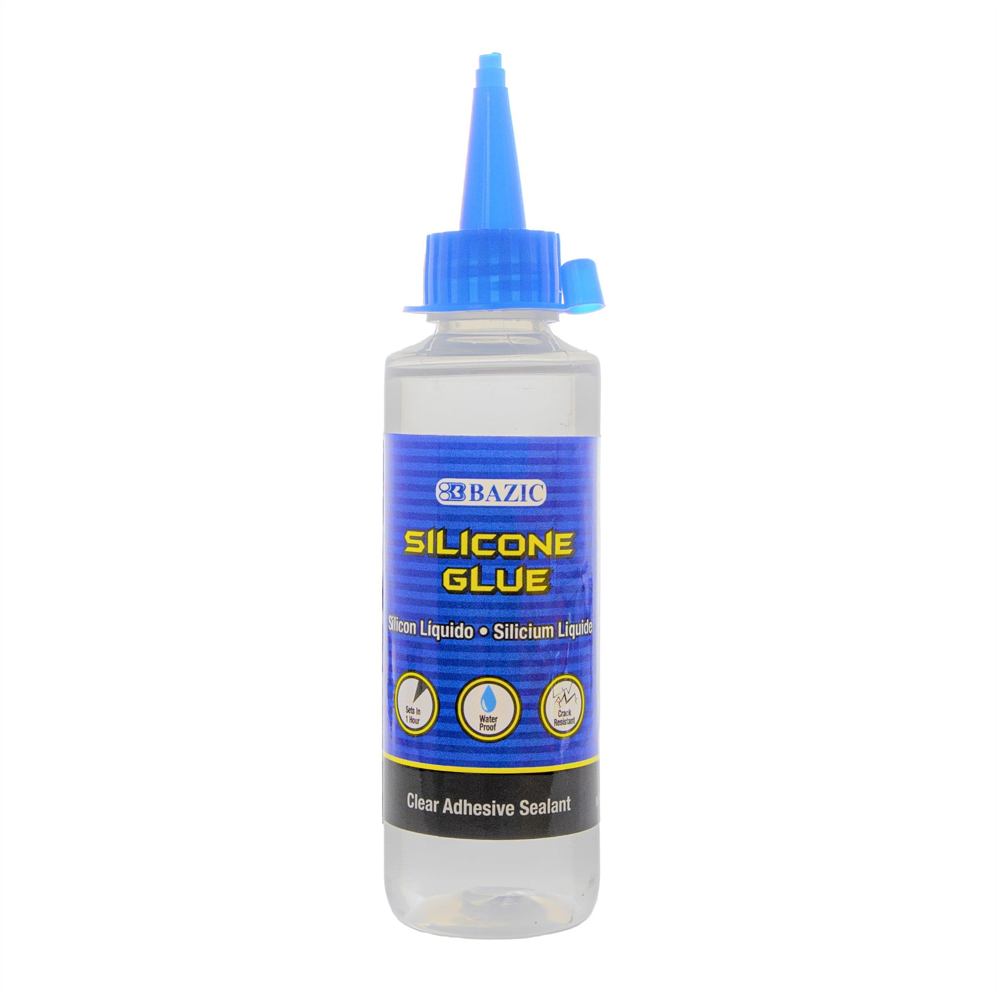 BAZIC Silicone Glue 3.38Oz (100 mL), Waterproof Crack Resistant, 1-Pack