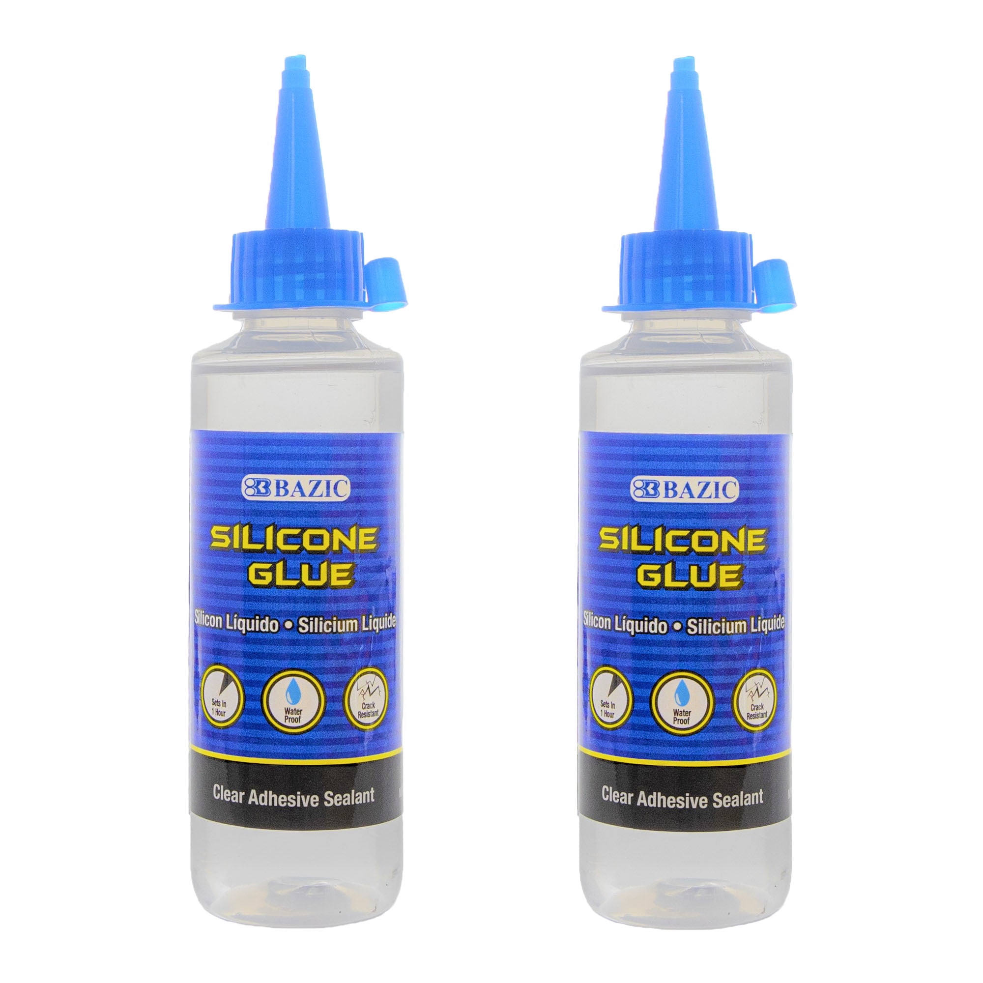 BAZIC Silicone Glue 3.38Oz (100 mL), Waterproof Crack Resistant, 1