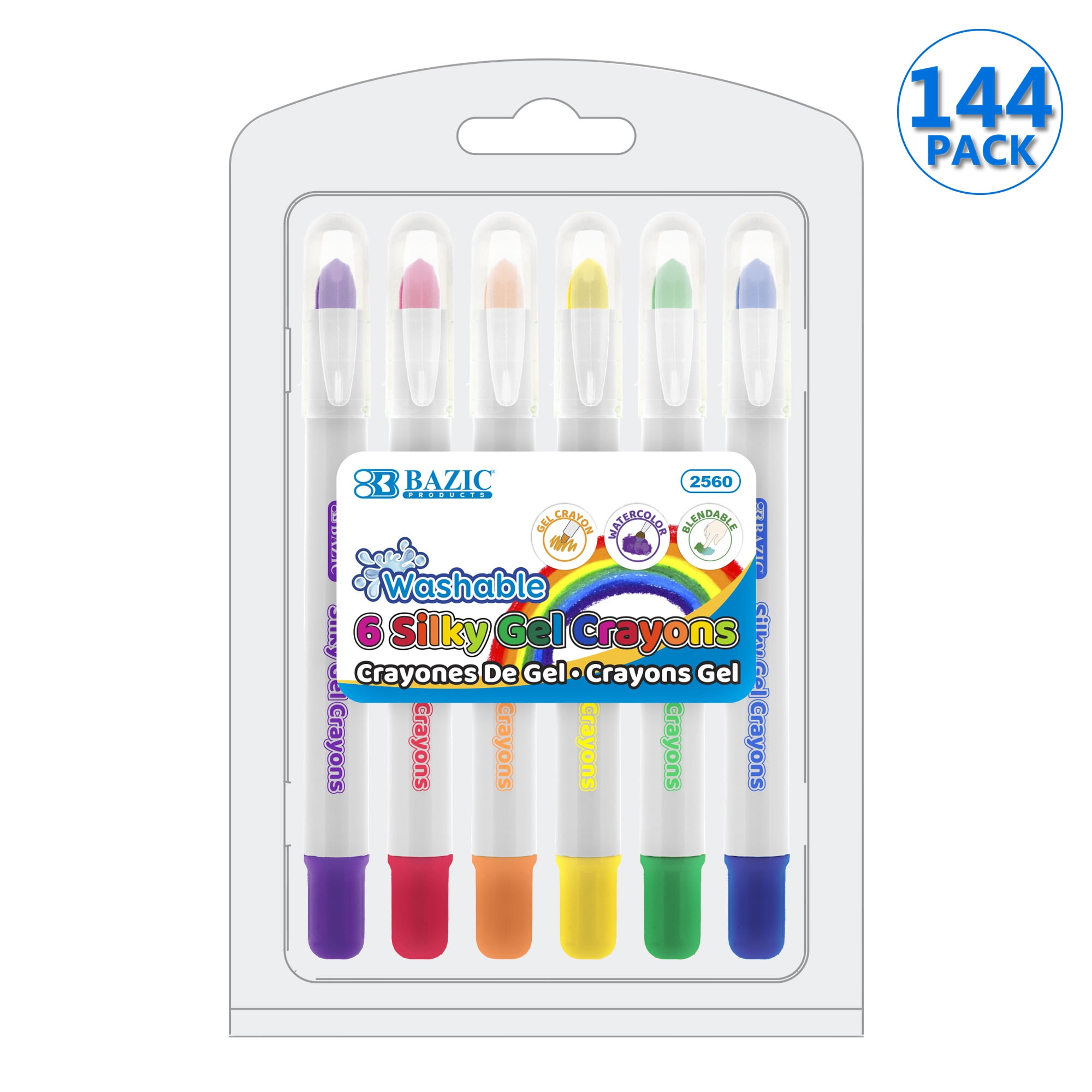 DOODLE HOG NOYO 36 Colors Gel Crayons for Toddlers and Kids - Non Toxic - 3  in 1 Washable Bolder Crayons | Pastel Watercolor Paint Effects | Ages 3