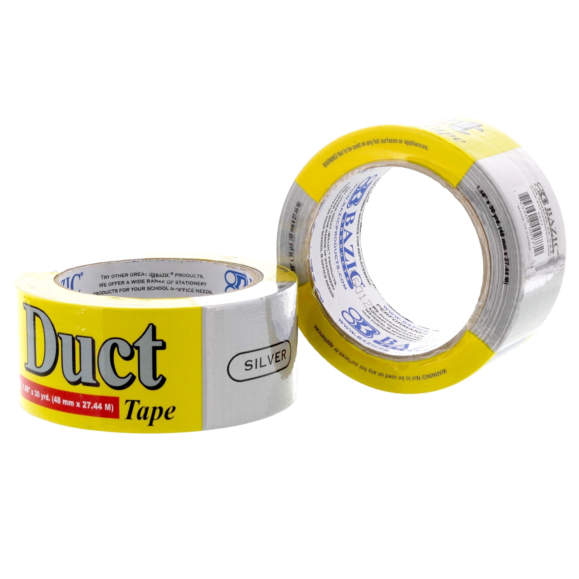 BAZIC Silver Duct Tape 1.88" X 30 Yards, Tear by Hand, 4-Pack