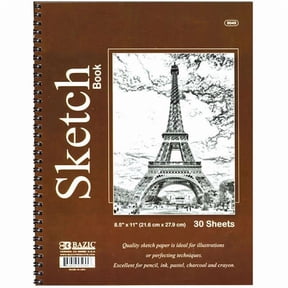 BAZIC Sketch Book 30 Sheets 8.5" X 11" Spiral Side Sketchbook Drawing Pads, 1-Pack