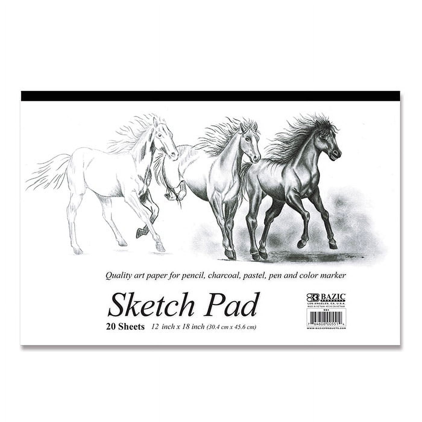 Mozart Sketch Pad – Acid Free Sketch Book - 60 Sheets (160g/m2) Smooth,  Sketch Book Set, Thick Drawing Paper - Ideal for Kids, Teens & Adults.  Perfect